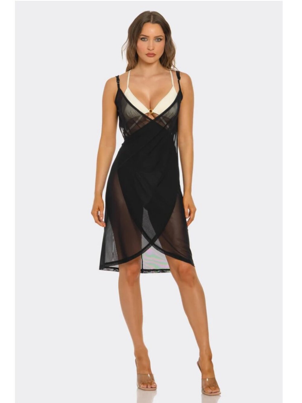 Midnight Seduction Sheer Swim Cover-Up Dress